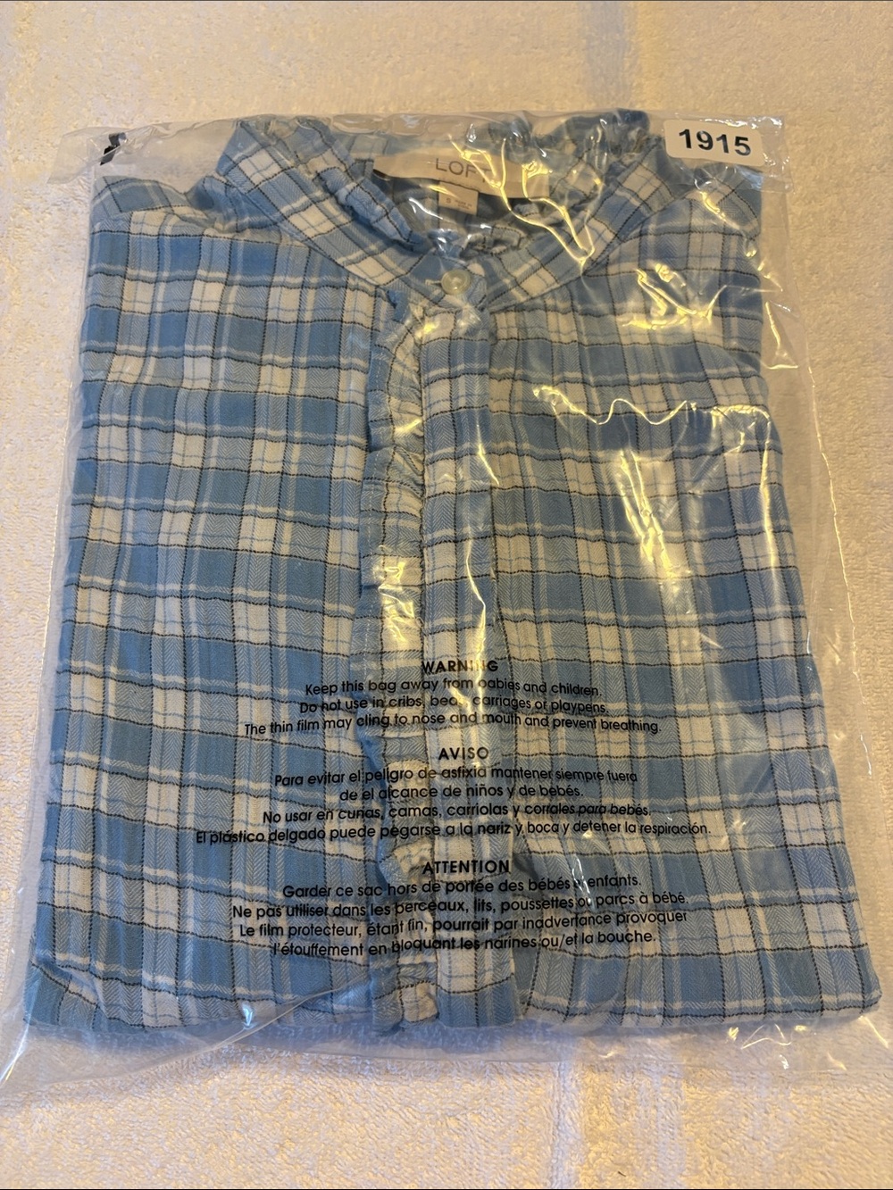 LOFT Plaid Ruffle Button Up Blouse - Picture 14 of 14